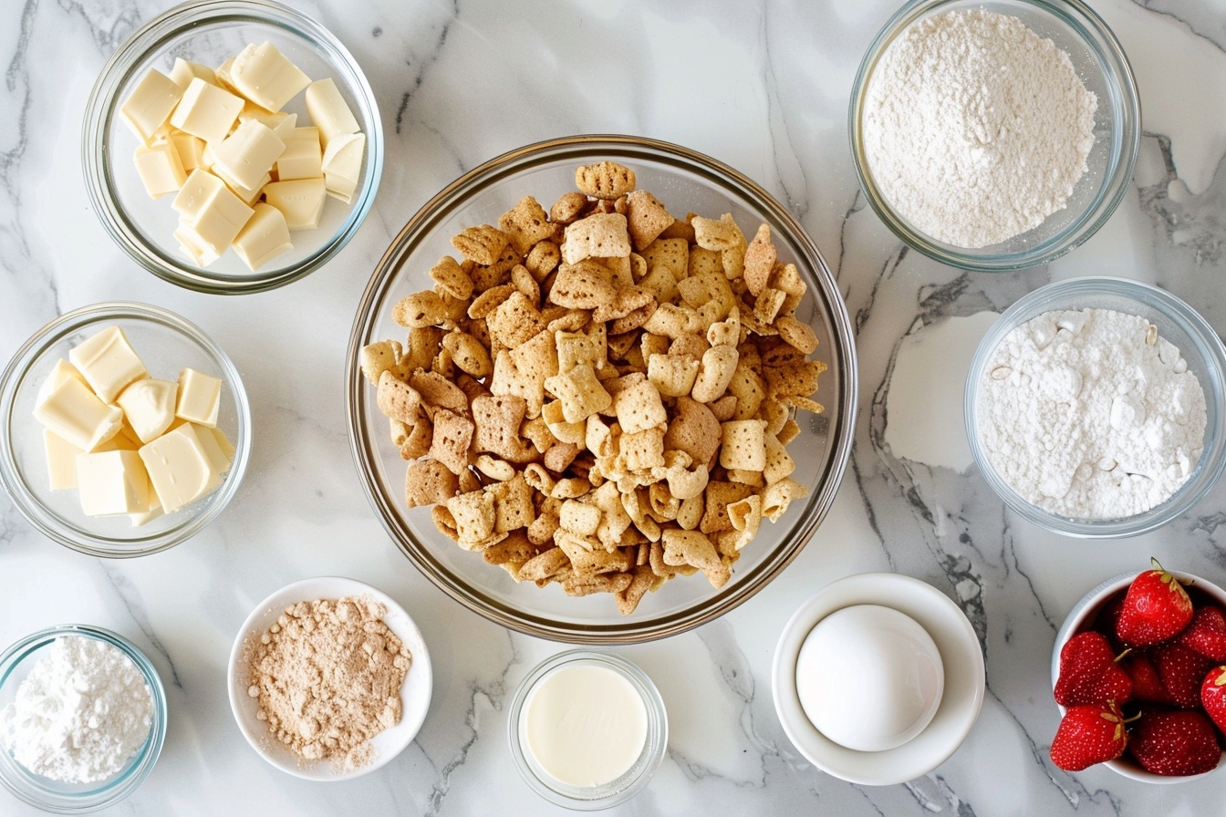 Strawberry Cheesecake Puppy Chow Recipe 5 Strawberry Cheesecake Puppy Chow Recipe - Recipe Image