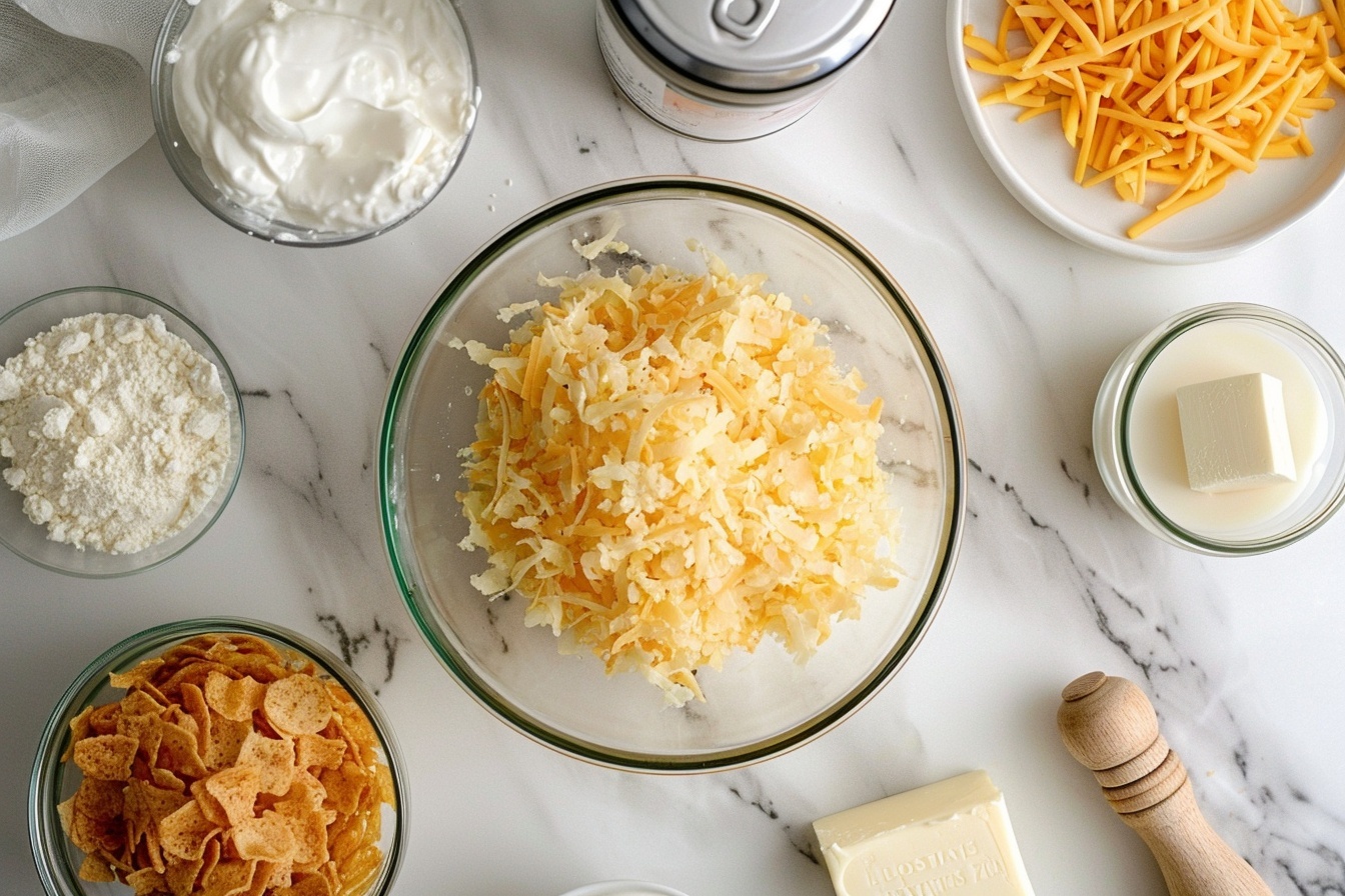 Cozy Cheesy Funeral Potatoes with Crispy Cornflake Topping Recipe - Recipe Image